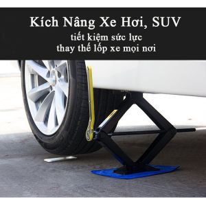 Bộ Kích Nâng Gầm Ô Tô 2 tấn Thế Hệ Mới Với Tay Nâng Hạ Kích thông minh. tặng cờ lê