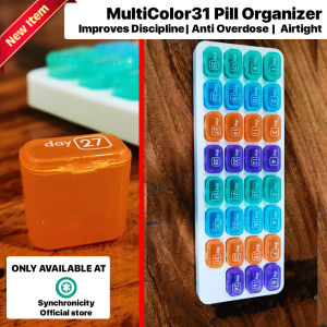 Pill Box JP31 31 Day Medicine Tablet Dispenser Organizer Weekly Storage Case Extra Large or 31 Day 4 Week Cases for Home Travel by Weeks with Dust-Proof Container Pills/Vitamin/Fish Oil/Supplements