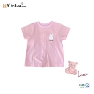 Áo cho bé sơ sinh cài thẳng tay ngắn bấm nút cotton 4 chiều hiệu MINTUU First Choisce - Hana’s kids