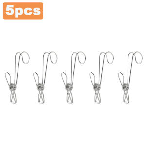 YESPERY 10 PCS Home Storage Rack Laundry Pegs with Hooks Photo Clip Stainless Steel Towel Clip Multipurpose Clothes Storage Holder