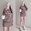 9113-LongSleeve Waffle Terno Skirt with Two Side Pocket Can fit to S-M/L-XL. 