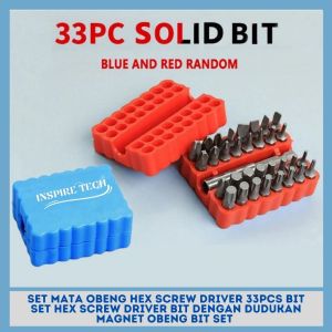 SET MATA OBENG HEX SCREW DRIVER 33Pcs Bit Set Hex Screw Driver Bit dengan Dudukan Magnet Obeng Bit Set berlubang & tidak berlubang