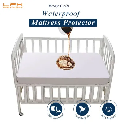 Baby Cot Waterproof Mat Cover Fitted Sheet Style Mattress Protector Washable Smooth Fabric