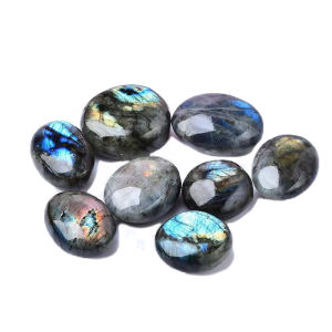 Labradorite Palm Stone Strong Flash Gemstone Thumb Worry Stone Palm Stone Natural Crystal Quartz Blue Moonstone Stress Relief Worry Stone Energy Crystals Decoration Gift
