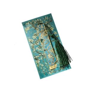 Hollow Metal Bookmarks Book Page Marker Oil Painting Theme Book Marker with Tassels for Book Lover Scrapbooking Reading