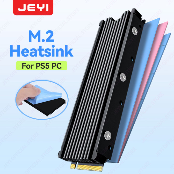 Aluminum M.2 NVMe SSD Heatsink - Double-Sided Cooling For 2280 SSDs With Thermal Pads - Compatible With PC & PS5