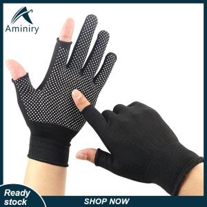 Aminiry[Love sports] Non-slip Touchscreen Nylon Gloves Men Women Summer Outdoor Riding Fitness Breathable Non-slip Sunscreen Half Finger Gloves