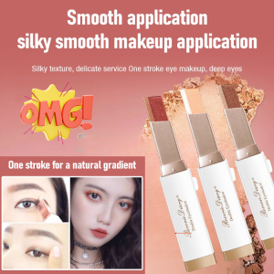 Magic Nude Makeup Two Color Eye Shadow Stick Velvet Gradient Dual Color Eyeshadow Stick Easy Blend Eye Makeup Lazy Person Two Tone Eyeshadow Natural Look Smudge Proof Long Lasting Gradient Color Eyeshadow Stick