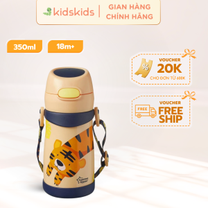 Bình uống nước Inox giữ nhiệt có ống hút và quai treo cho bé Tommee Tippee 350ml từ 18 tháng