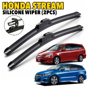【2Pcs】Honda Stream Front Windscreen Wiper Stream Years 2001~2014 Stream Silicone Soft Wiper Windshield Wiper Stream Wiper SF14 SF24