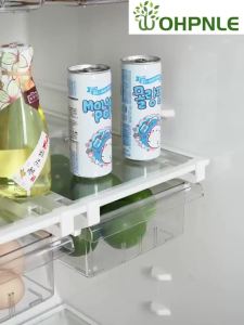 Refrigerator Drawer Large Capacity Transparent Rectangular Fridge Under Shelf Drawer Fridge Organizer Bin For Cheese Deli Meat Drinks Fruit Vegetable
