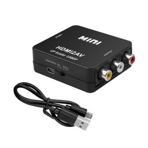 HD To RCA AV Adapter Mini 1080P HD to RCA Audio Video AV CVBS Converter for HDTV(Penyesuai HD ke AV)HD 转 AV 转换器