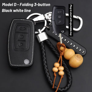 high quality leather for ford key cover Remote key case with key holder fod Car Logo keychain Fiesta Focus 2 Ecosport Kuga Escape Falcon B-Max C-Max Eco Sport