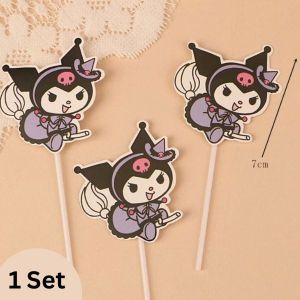 Kuromi Kulomi Birthday Cake Decoration Set l Cake Topper Set l可爱库洛米生日蛋糕摆件 卡通生日公仔插件
