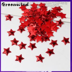 【Greenwind】 100Pcs Stars for Christmas Party Decor Foam Fabric Stars DIY Scrapbook Cards Ornaments Embellishments Accessory