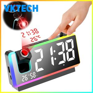 Projection Alarm Clock Large LED Display Digital Clock USB Charge for Hearing Impaired & Deaf People
