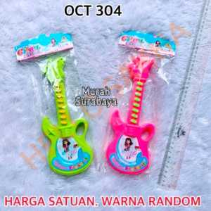 Mainan Terbaru Piano Gitar Elektrik Murah Bisa Menyalah OCT 304 | Mainan Edukasi Anak Cewek Cowok Piano Berbentuk Gitar Ada Musik Dan Nada Murah Berbahan Plastik Kemasan Kantong Ukuran Kecil | Mainan Menggunakan Baterai