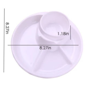 Breakfast Plate Divided Portable Barbecue Picnic Tray Portion Control Plate Healthy Eating for Adults Kids Dinner Plate
