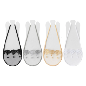 Invisible Lace No Show Half Toe Socks With Slingback Breathable Cotton Liner Socks For Women Summer Casual Shoe