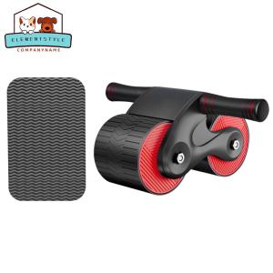 Silent Fitness AB Roller Automatic Rebound Anti Slip Fitness AB Roller Wheel for Arm Waist Leg Exercise with Kneeling Pad Training Equipment