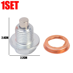 5Set Magnetic Oil Drain Plug M12*1.25 Neodymium Magnet Stainless Steel Bolt with Seal Ring Heavy Duty Oil Plug for Toyota Nissan