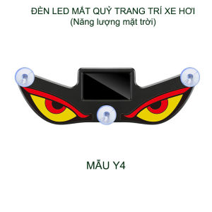 01 Đèn led hình mắt quỷ trang trí xe hơi trang bị pin sạc năng lượng mặt trời có cổng type C