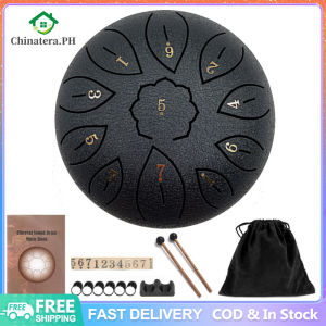 [Fast Delivery] Steel Tongue Drum Set 6 inch 11 Tune Handpan with Drumstick Carrying Bag