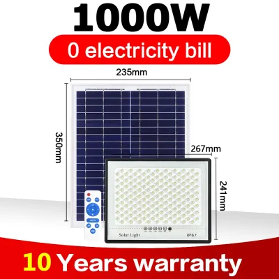 BOSCA 10 Year Warranty 1000W Solar Led Outdoor Flood Light Street Lamp IP67 Waterproof With Remote