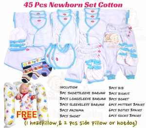 45 pcs newborn cotton set socks with free BOLSTER SET / SOFT COTTON MALAMBOT