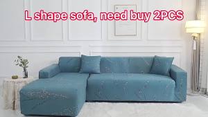 Elegant Stretchable Sofa Cover with Skirt for 1/2/3/4 Seater Soft Velvet Non-Slip Elastic Luxury Solid Color