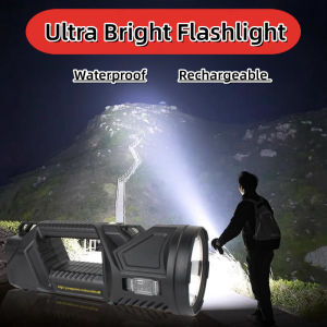 Super Bright Outdoor Searchlight Waterproof Flashlight Led Torch Light Outdoor Camping Flash Light Rechargeable Spotlight