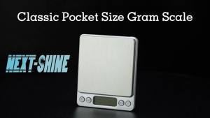 NEXT-SHINE Gram Scale 500g x 0.01g Precision DigitalPocket Size Portable Scale with Two Trays Nine Units LCD Display Stainless Steel Platform for Weighing Jewelry Cooking Baking