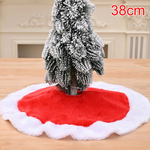 38/68cm Soft Plush Fur Christmas Tree Skirt Snowy White Xmas Tree Carpet Mat Ornaments for 2024 Home New Year Party Decoration