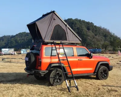 Car roof tent outdoor full-automatic suv car go on road trip folding fast-driving car tent room camping
