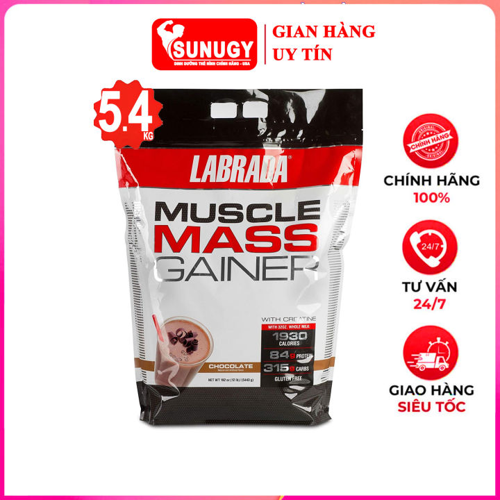 Sữa tăng cân tăng cơ Muscle Mass Gainer của Labrada hỗ trợ tăng cân ...