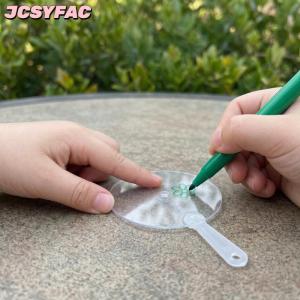 JCSYFAC 50pcs 5cm Mini trong suốt trống người hâm mộ DIY Kids Art Craft Nguồn cung cấp cho đám cưới trang trí tiệc