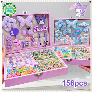 Kids Hair Accessories Set with Box Kuromi Hair Accessories Gift Box Girls Hair Ties Rubber Band Baby Girl Hair Ties Set