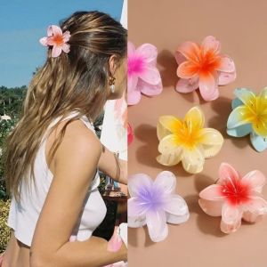 Fashion Korean Flower Hair Claw Girls Acrylic Hairpin Clips Summer Beach Women Hair Accessories