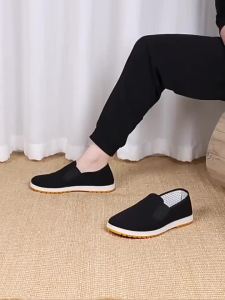 MenS Cloth Shoes Flagship Store Genuine Spring New Model Thousand-Layer Sole Non-Slip Cowhide Sole Black Cloth Shoes