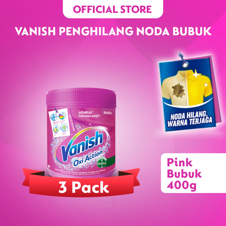 [Paket isi 3] Vanish Pink Powder Tube 400gr