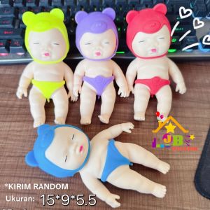 Mainan Squishy Monster Hijau Remasan Boneka Lucu Squisi Isi Pasir Stress Toys Penghilang stress