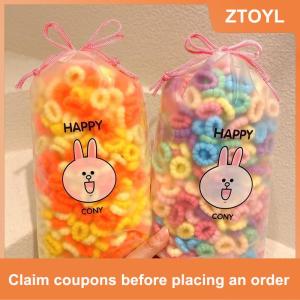 【ZTOYL】 100Pcs Cô Gái Đầy Màu Sắc Tóc Ban Nhạc Thiết Lập Nylon Cao Đàn Hồi Ban Nhạc Cao Su Trẻ Em Của Tóc Vòng Tròn Trẻ Em Tóc Tie Tóc Phụ Kiện