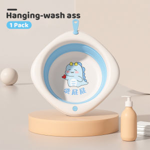 Chậu Rửa Mặt Gấp Gọn Cho BéThau Trẻ Em Silicon Nguyên Sinh Kháng Khuẩncó tai treo quai treo phong