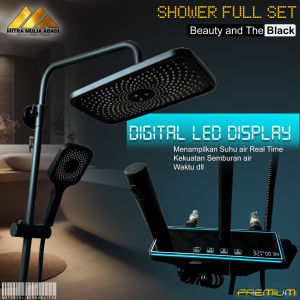 Shower Kamar Mandi Tampilan Digital Dengan Faucet Sprayer Panas Dingin Set pancuran kuningan
