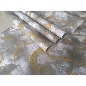 Wallpaper Stiker Dinding Marmer Abu  Kombinasi 7m/8m Lebar 45cm