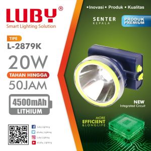 Senter Kepala Luby 2879 Headlamp Head Lamp Nyala Putih Kuning 20Watt IBZ