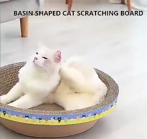 [Extra Large] Cat Scratch Board Cat Toy Cat Scratcher Oval Cat Scratches Cat Bowl Cat scratching cakar kucing 貓抓板 不掉屑