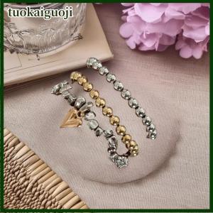 tuokaiguoji Cổ Điển Bất Quen Thiết Kế Độc Đáo Bead Hình Trái Tim Mặt Dây Chuyền Trang Sức Set Cho Phụ Nữ Vòng Tay Vòng Cổ Vòng Quà Tặng