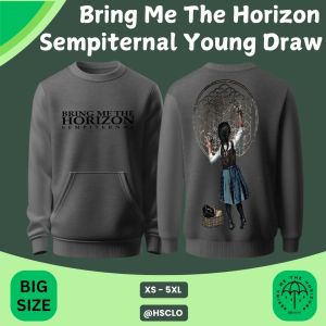 Sweater Pocket HSCLO Grey Colour Bring Me The Horizon Sempiternal Young Draw Sweatshirt Pocket Bahan Fleece Ukuran Jumbo Big Size XS S M L XL XXL 3XL 4XL 5XL