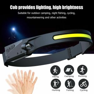 All perspectives induction headlamp USB rechargeble LED headlight super bright 5 power modes flashlight Fishing/camping/hiking/running/cycling